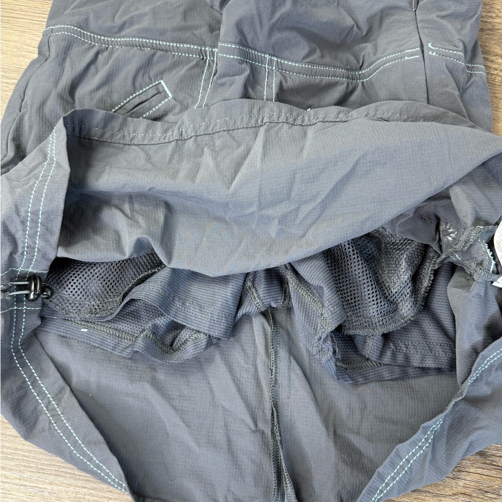 Athleta Women's Ripstop Nylon Skort Skirt Shorts Gray 903689 Cinch Size 4 - Picture 7 of 10